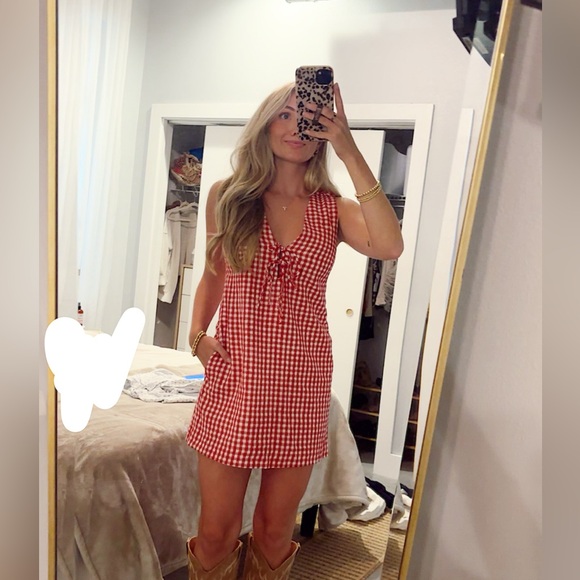 Abercrombie Linen-Blend Tie-Front Mini Dress - Picture 2 of 3
